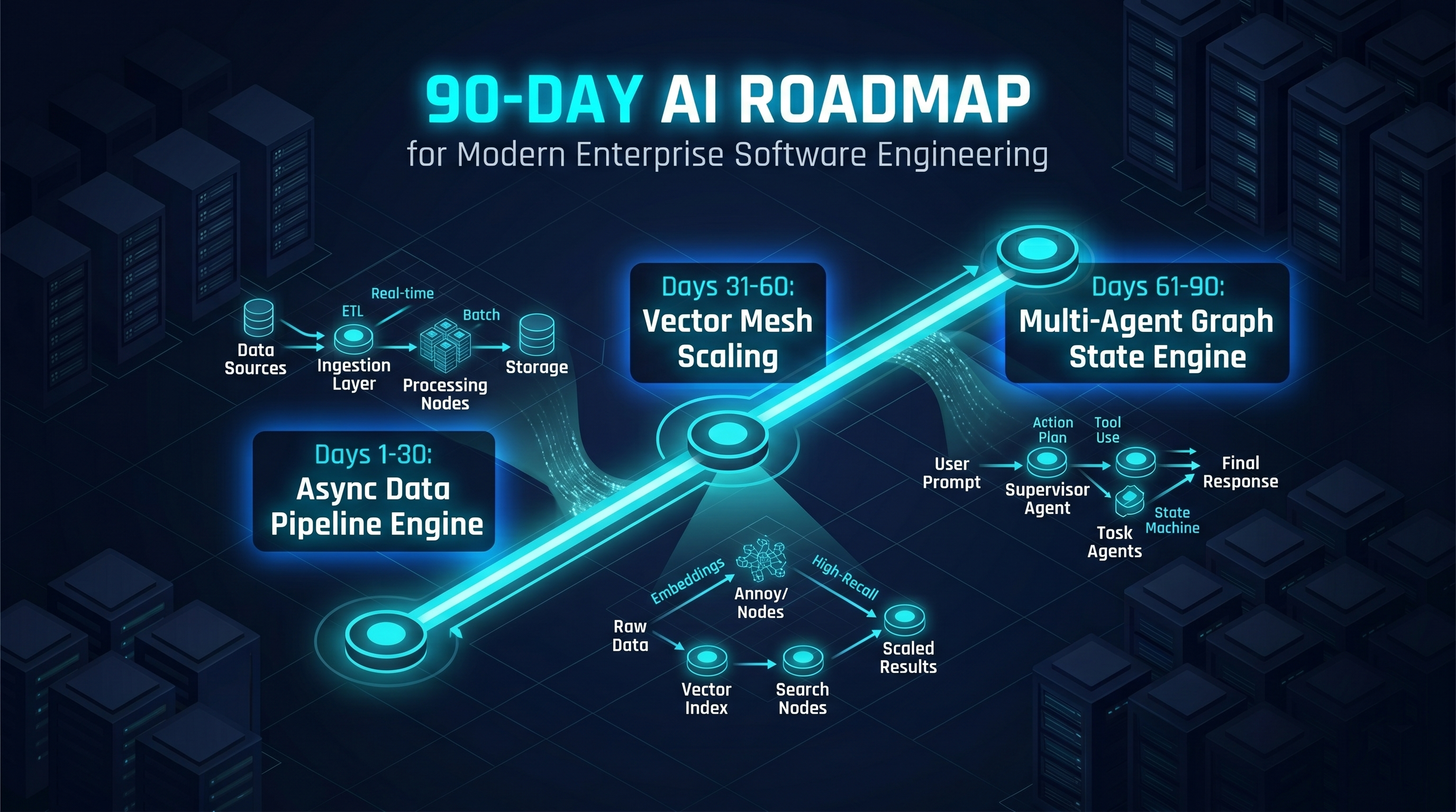 Visual skill progression pipeline from foundation to advanced graph state engines
